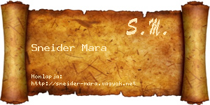 Sneider Mara névjegykártya